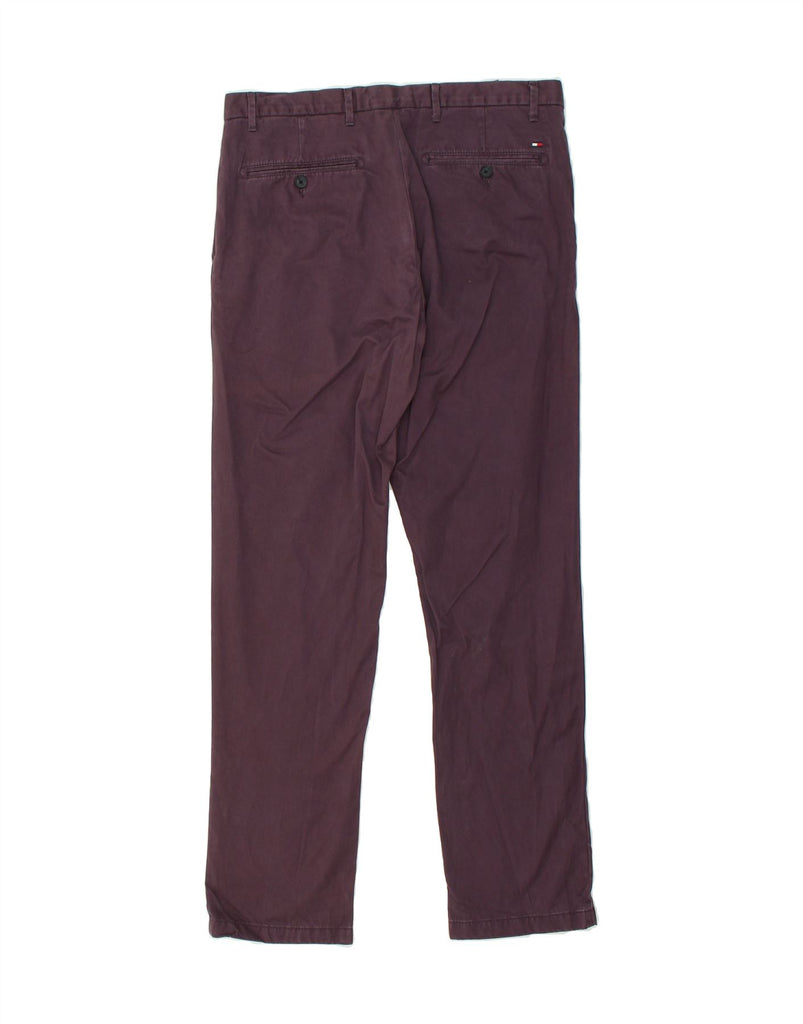 TOMMY HILFIGER Mens Straight Chino Trousers W33 L32  Purple Cotton | Vintage Tommy Hilfiger | Thrift | Second-Hand Tommy Hilfiger | Used Clothing | Messina Hembry 