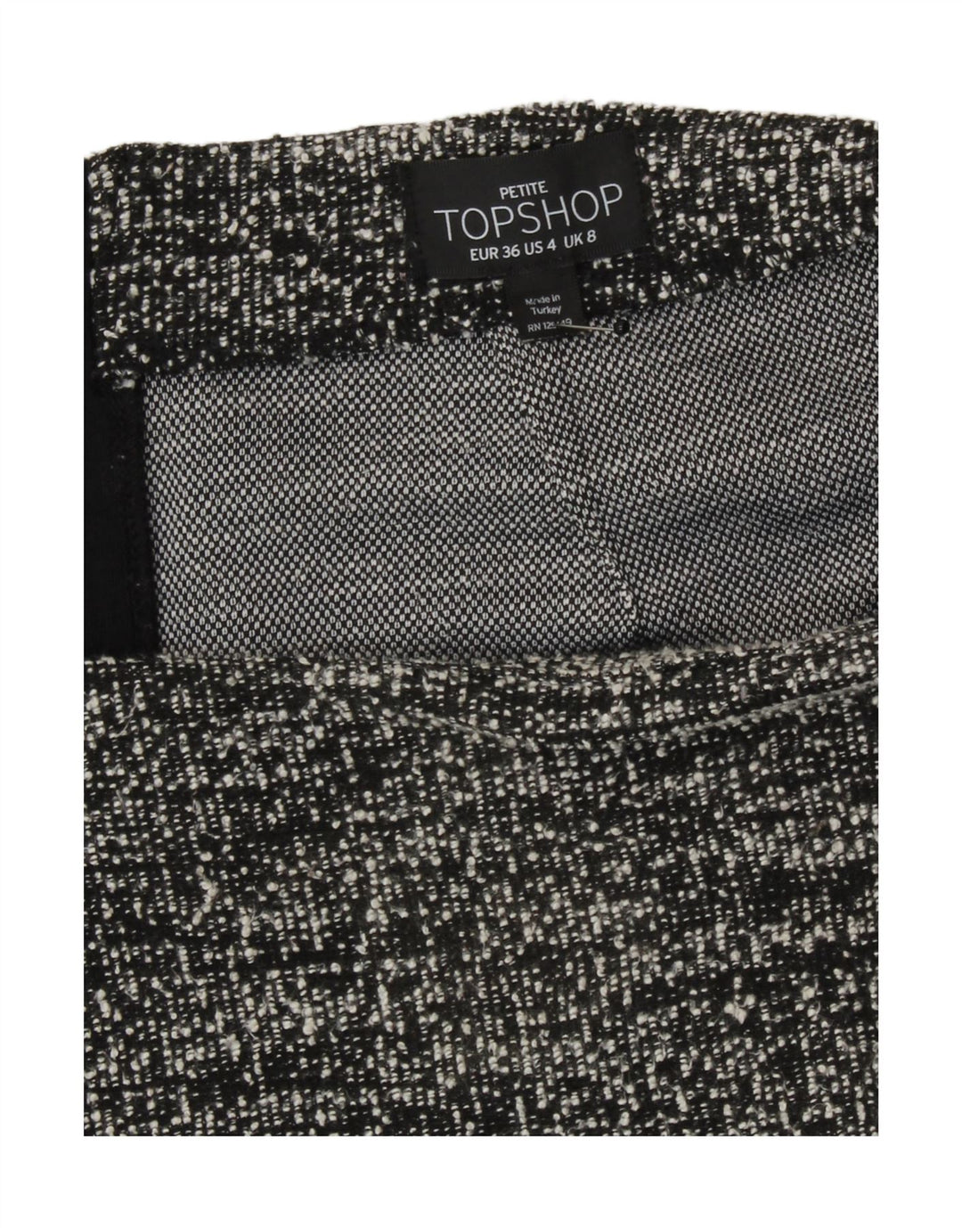Topshop Womens Mini Skirt UK 8 Small W27  Black Flecked Polyester