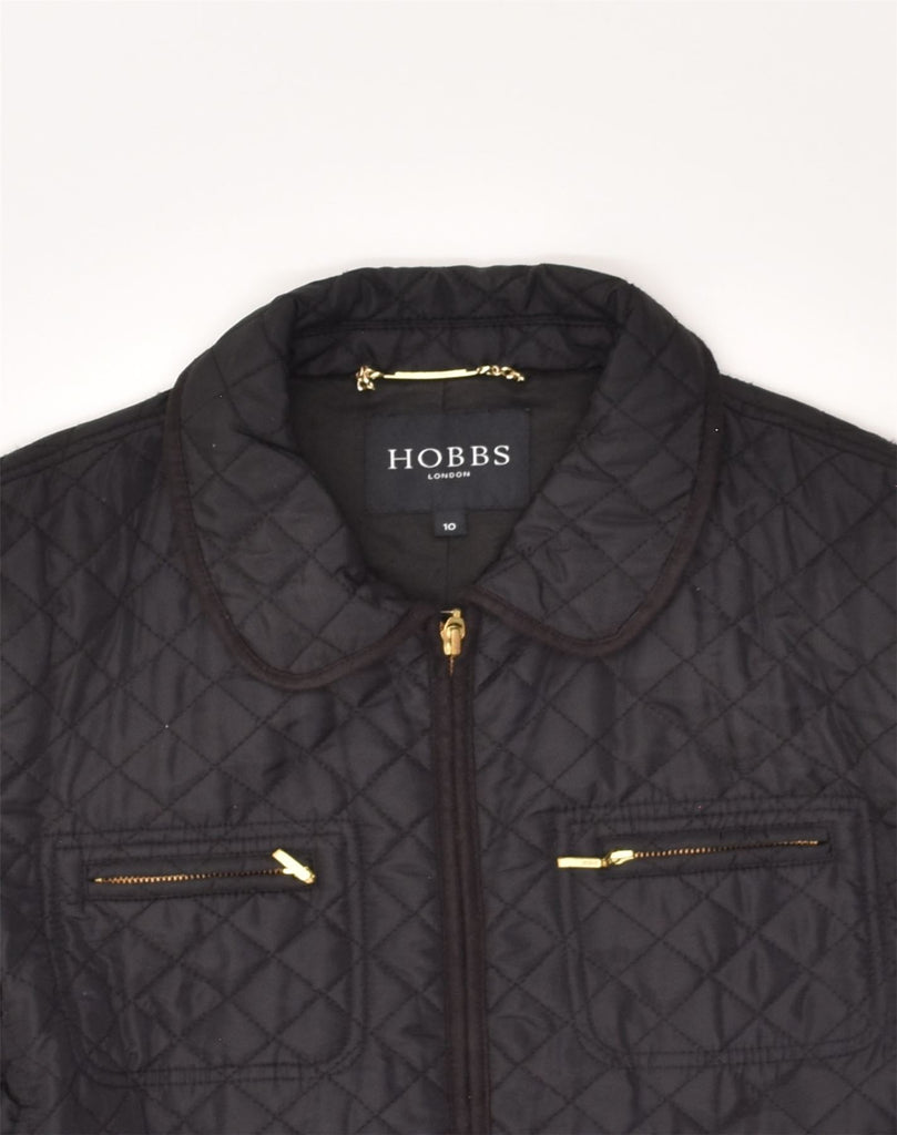 HOBBS Womens Quilted Jacket UK 10 Small Black Nylon | Vintage Hobbs | Thrift | Second-Hand Hobbs | Used Clothing | Messina Hembry 