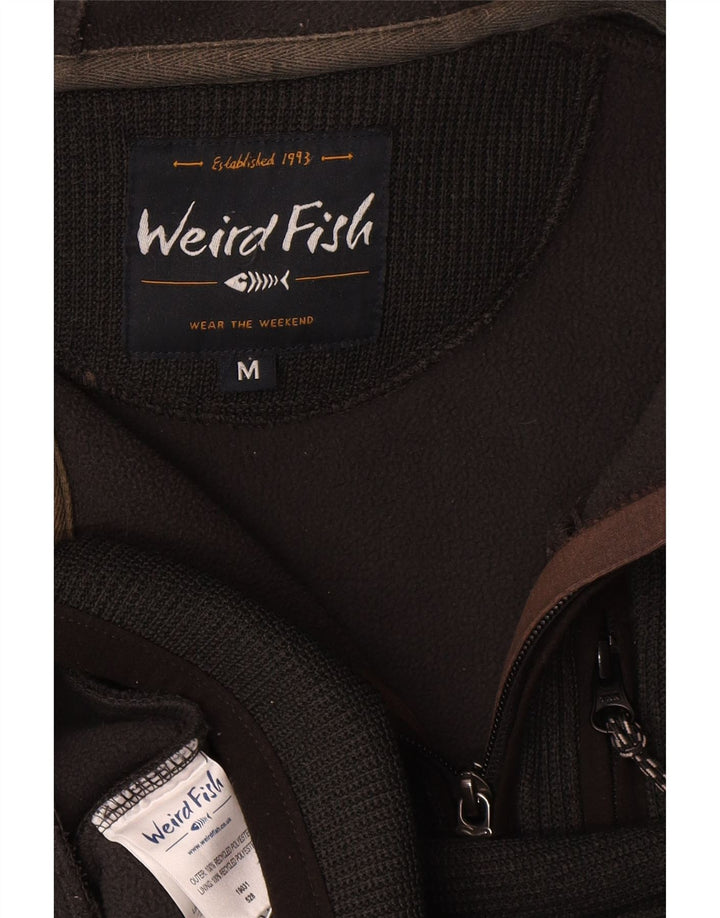Weird Fish Mens Zip Hoodie Sweater Medium Black Polyester