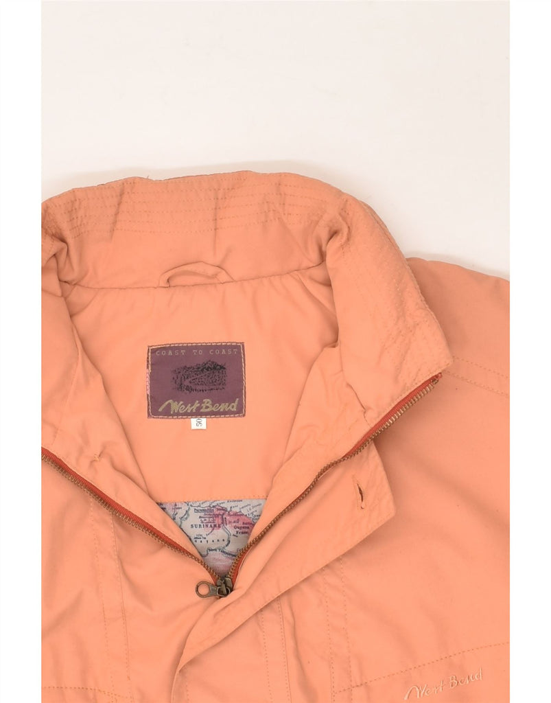 VINTAGE Mens Bomber Jacket IT 50 Large Orange Polyester | Vintage Vintage | Thrift | Second-Hand Vintage | Used Clothing | Messina Hembry 