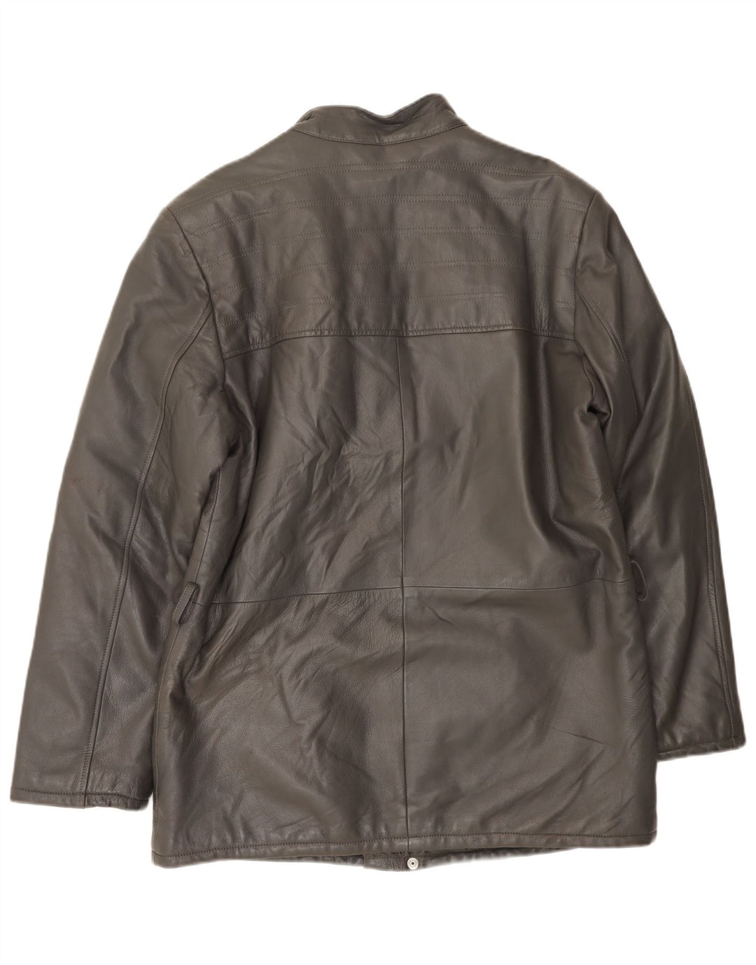 VINTAGE Mens Leather Jacket UK 38 Medium Grey