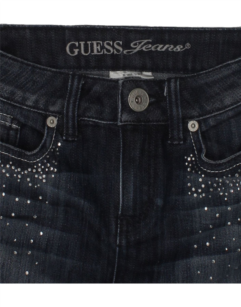 GUESS Girls Graphic Denim Skirt 6-7 Years W24 Navy Blue Cotton | Vintage Guess | Thrift | Second-Hand Guess | Used Clothing | Messina Hembry 