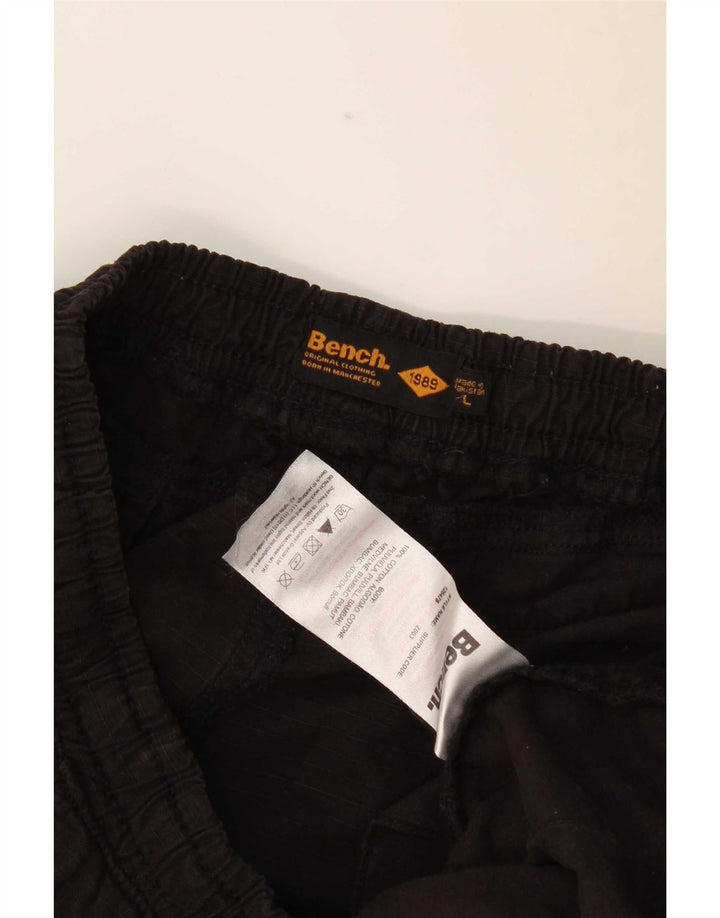 Bench Mens Joggers Cargo Trousers Large W34 L30 Black