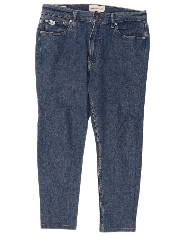Calvin Klein Mens Cropped Jeans W32 L25 Blue Cotton
