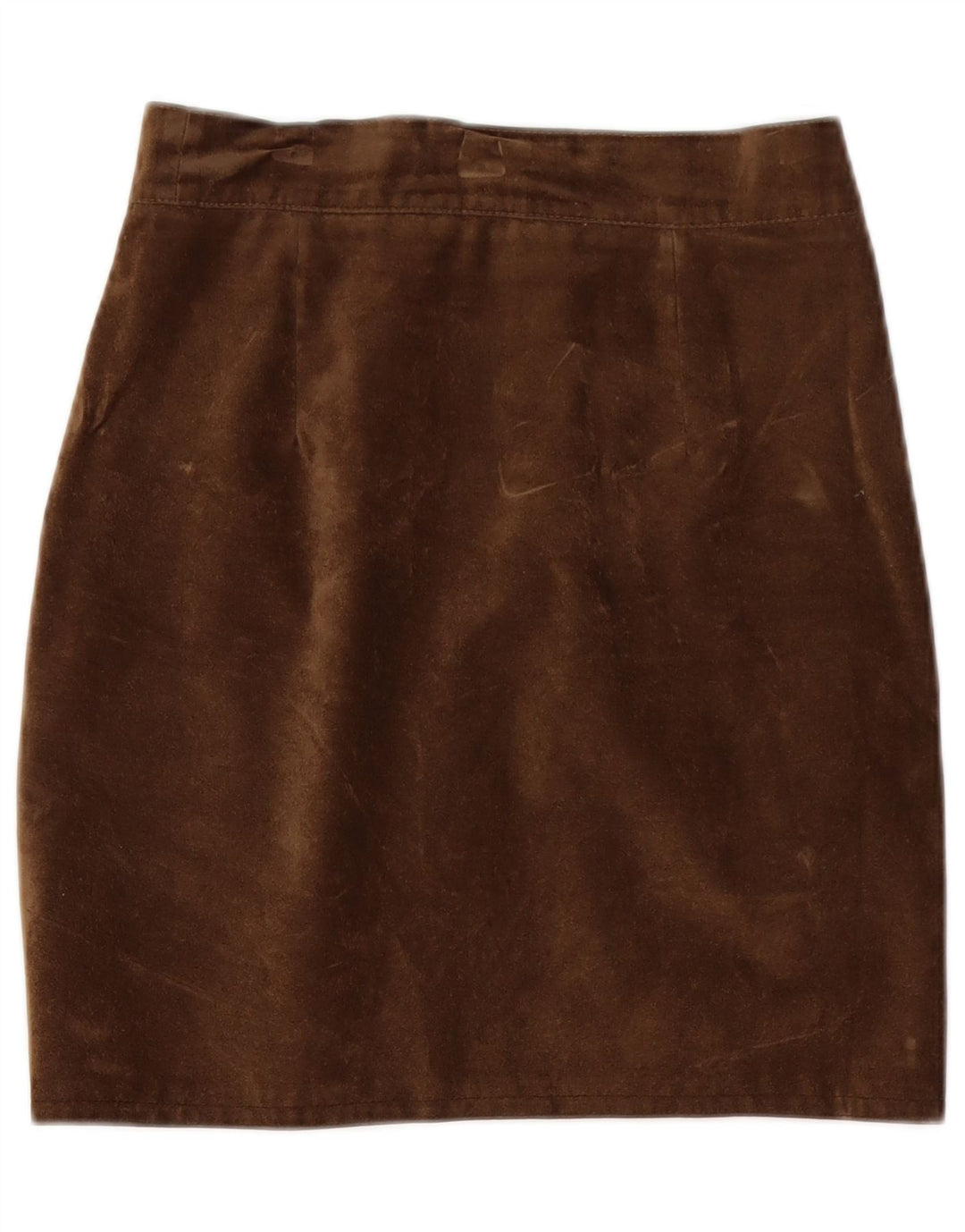 Vintage Womens Suede Pencil Skirt  W26 Small Brown