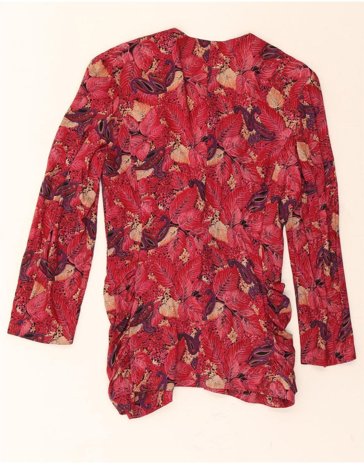 VINTAGE Womens Cardigan Top UK 8 Small Red Floral Vintage Vintage and Second-Hand Vintage from Messina Hembry 