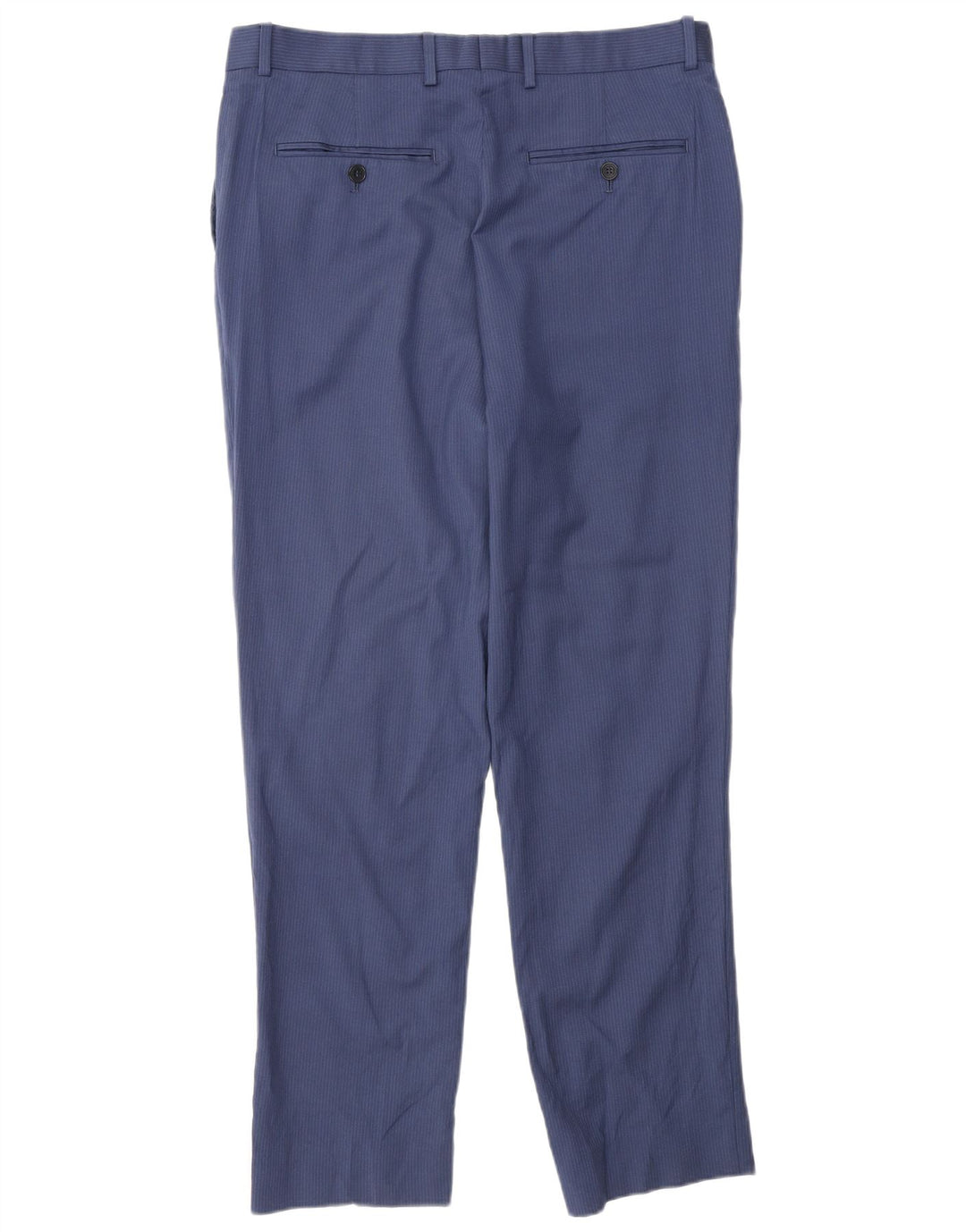 Jaeger Mens Slim Chino Trousers W34 L30 Navy Blue Striped Wool