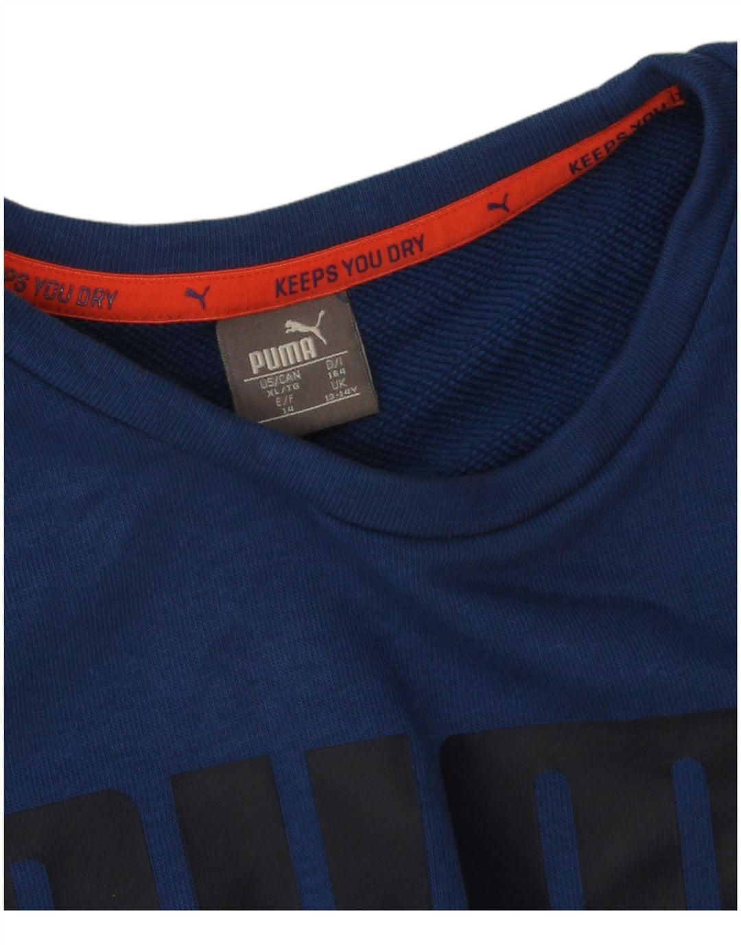 Puma Boys Graphic Top Long Sleeve 13-14 Years Blue Cotton
