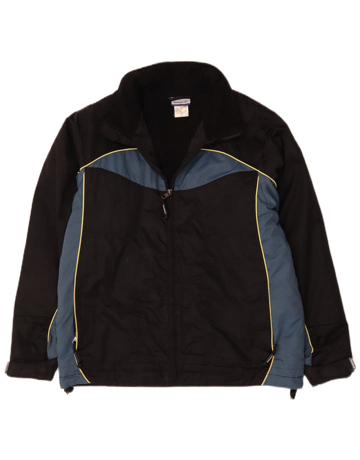 Reebok Mens Graphic Windbreaker Jacket UK 34 XS Black Colourblock