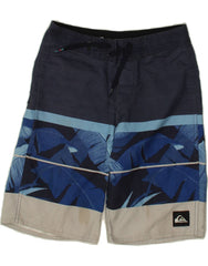 QUIKSILVER Boys Swimming Shorts 9-10 Years Navy Blue Colourblock