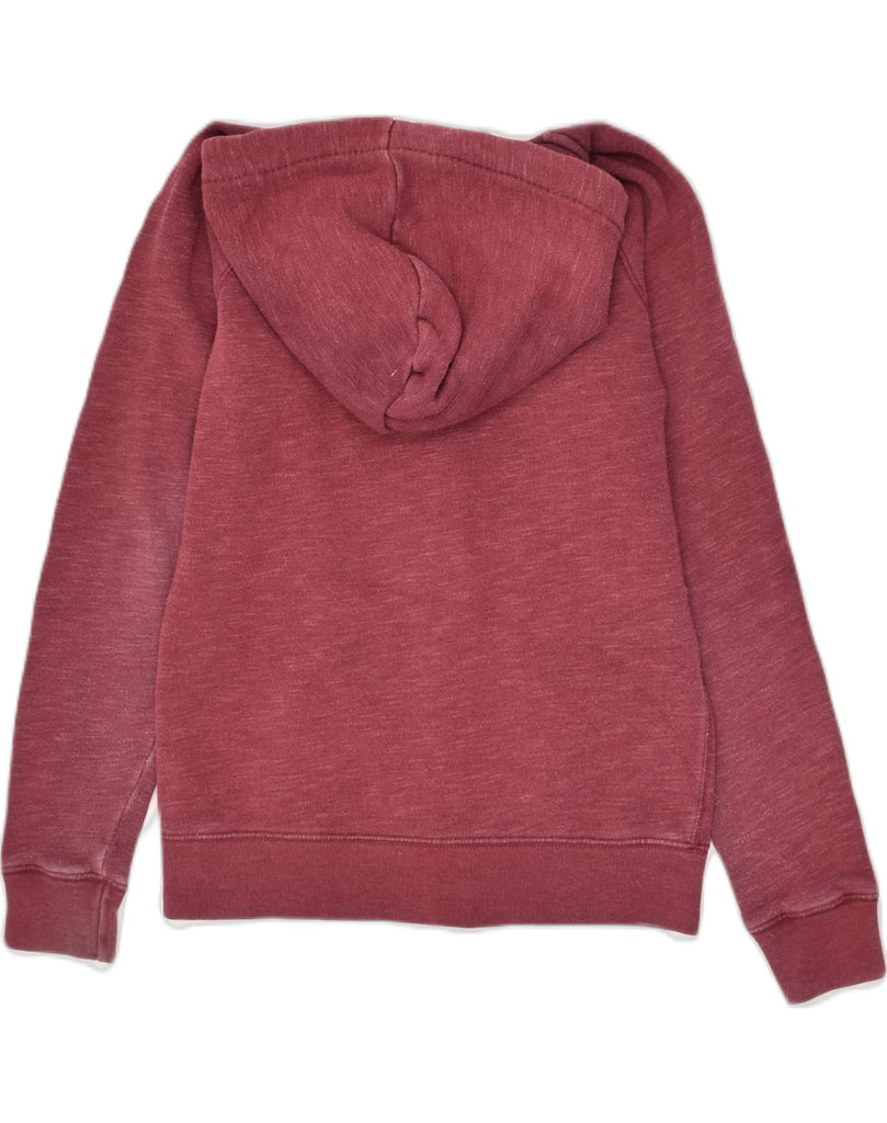 JACK WILLS Womens Zip Hoodie Sweater UK 10 Small Maroon Cotton | Vintage Jack Wills | Thrift | Second-Hand Jack Wills | Used Clothing | Messina Hembry 