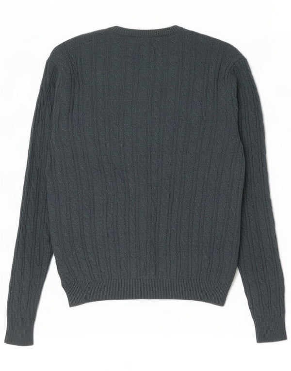 Jack Wills Mens Crew Neck Jumper Sweater Medium Green Merino Wool