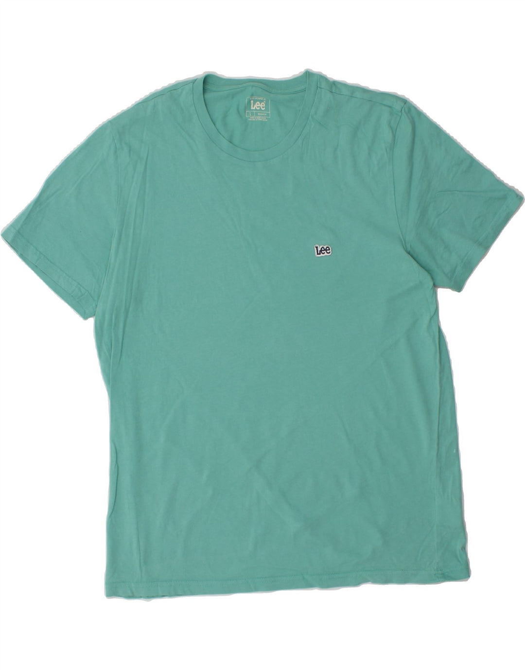 LEE Mens Regular Fit T-Shirt Top Large Turquoise Cotton Vintage Lee and Second-Hand Lee from Messina Hembry 