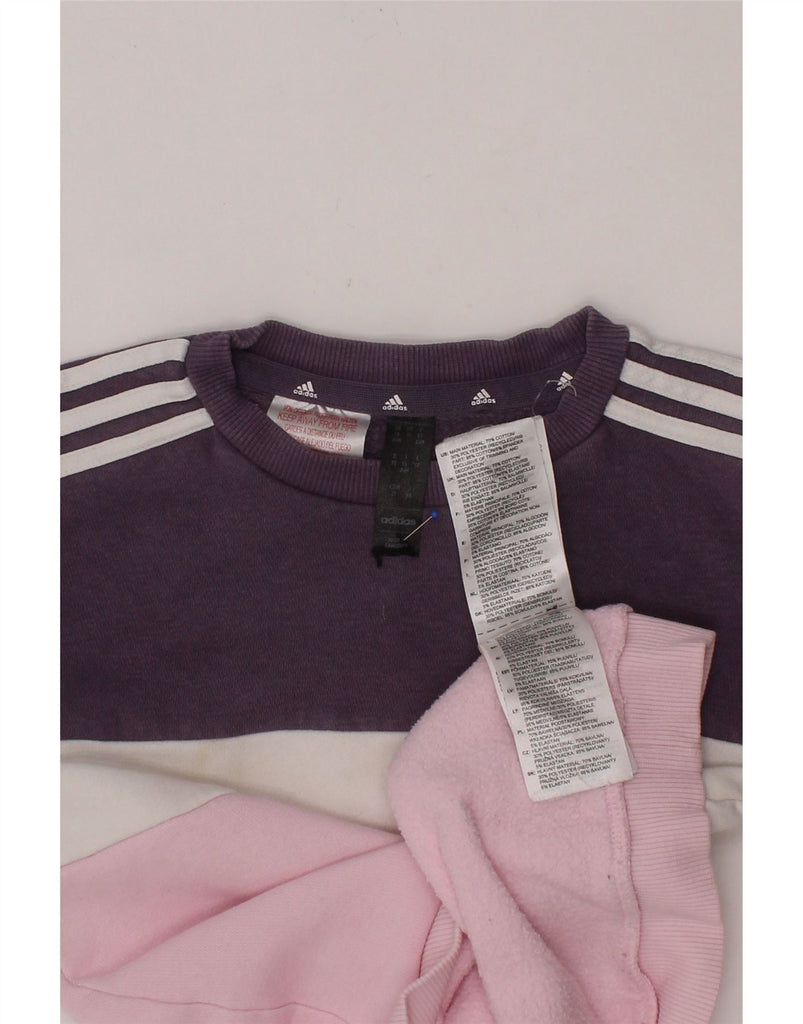 ADIDAS Baby Girls Sweatshirt Jumper 18-24 Months Pink Colourblock Cotton Vintage Adidas and Second-Hand Adidas from Messina Hembry 