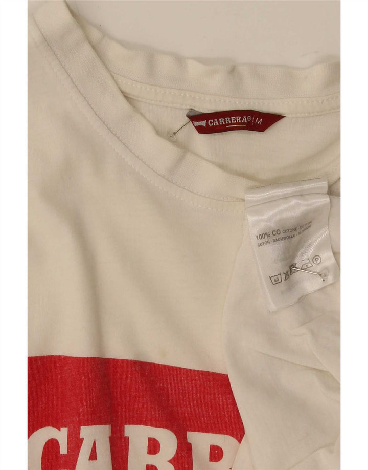 Carrera Mens Graphic T-Shirt Top Medium White Cotton