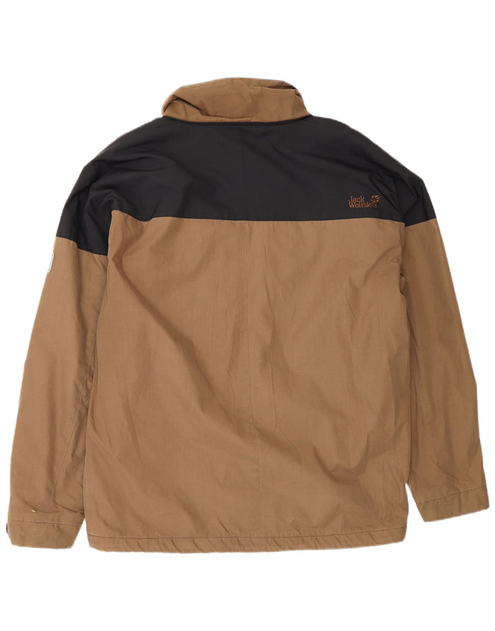 JACK WOLFSKIN Mens Windbreaker Jacket UK 38 Medium Brown Colourblock