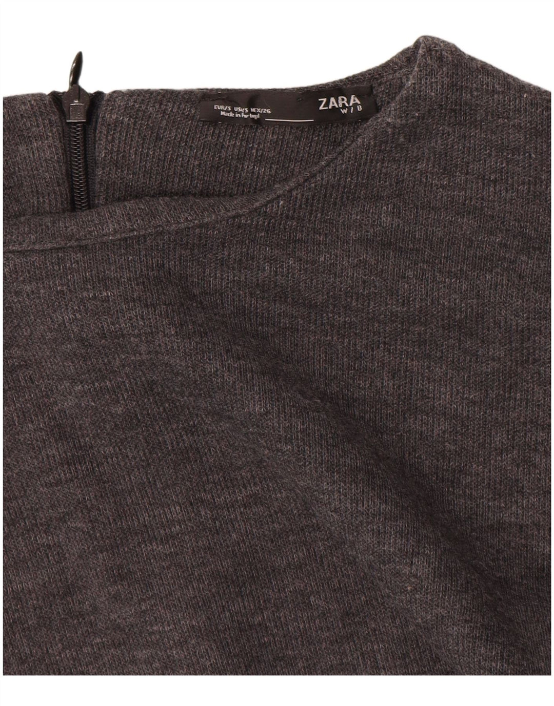Zara Womens Jumper Dress UK 8 Small Grey Cotton