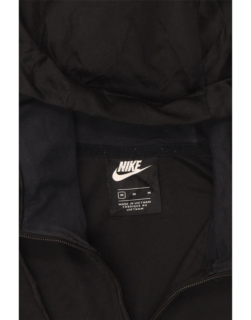 NIKE Mens Zip Hoodie Sweater Medium Black Polyester Vintage Nike and Second-Hand Nike from Messina Hembry 