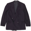 Lubiam Mens Double Breasted Blazer Jacket IT 48 Medium Navy Blue