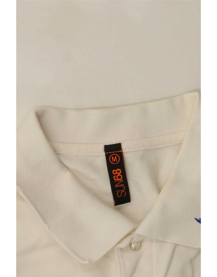 Sun68 Mens Graphic Polo Shirt Medium White