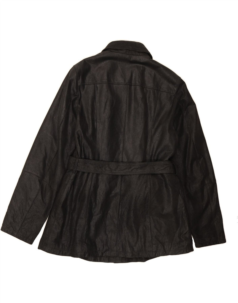 LAVORAZIONE ARTIGIANALE Womens Leather Jacket IT 48 XL Black Leather Vintage Lavorazione Artigianale and Second-Hand Lavorazione Artigianale from Messina Hembry 