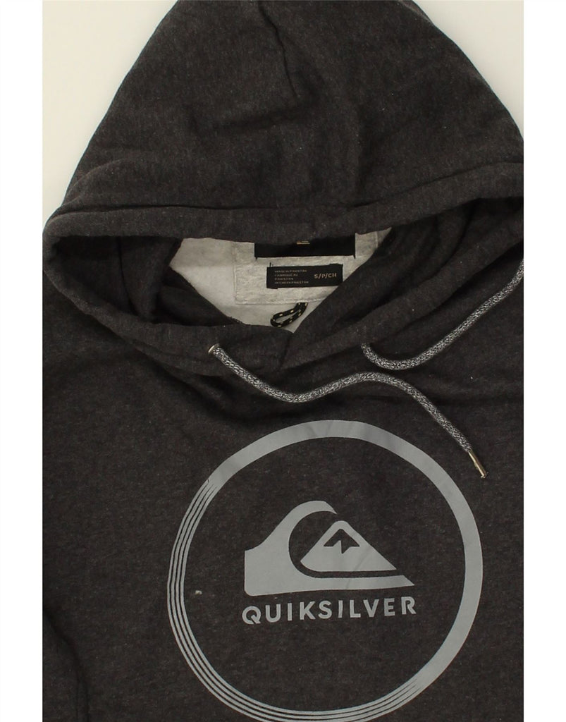 QUIKSILVER Mens Graphic Hoodie Jumper Small Grey Cotton | Vintage Quiksilver | Thrift | Second-Hand Quiksilver | Used Clothing | Messina Hembry 