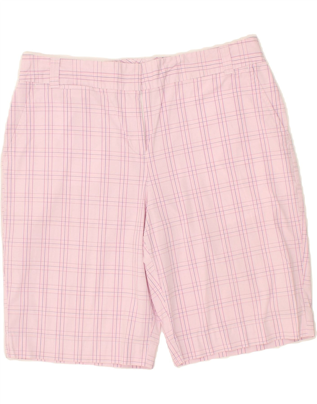 IZOD Womens Chino Shorts US 12 Large W34  Pink Check Cotton Vintage Izod and Second-Hand Izod from Messina Hembry 