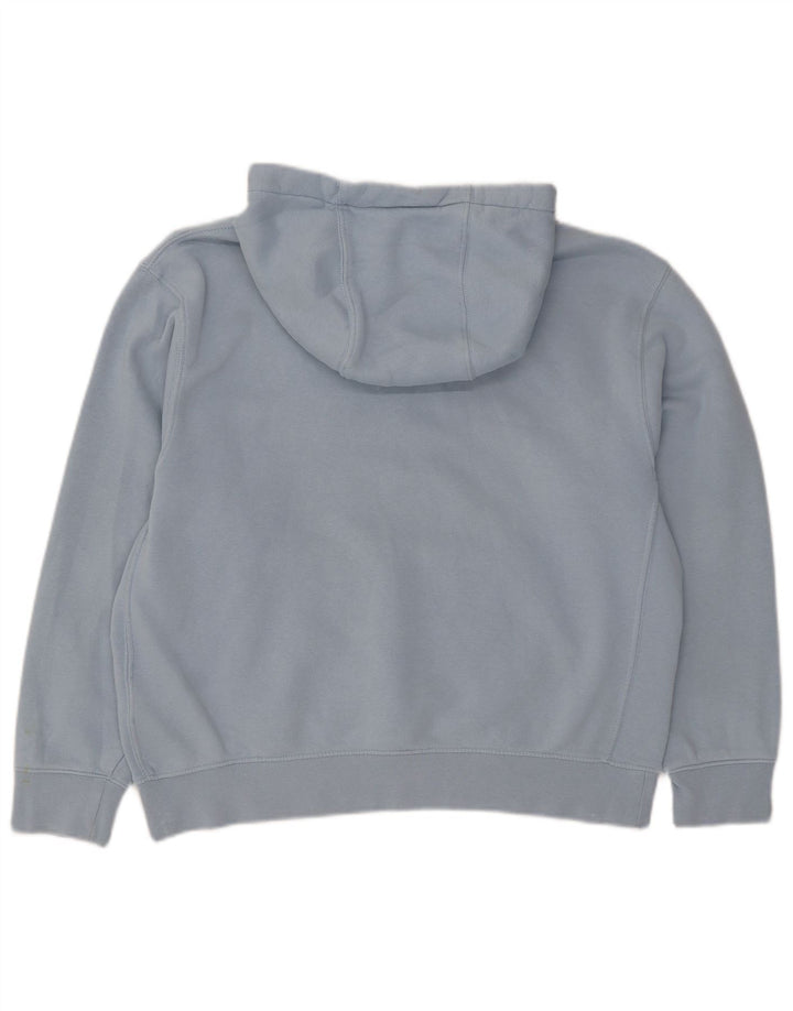 Nike Womens Oversized Hoodie Jumper UK 12 Medium Blue Cotton