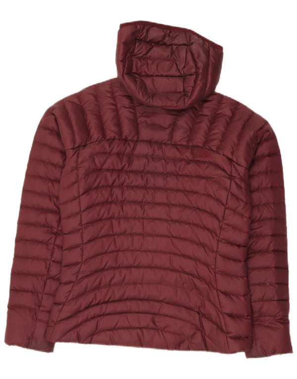 The North Face Womens Hooded Padded Jacket UK 10 Small Burgundy Nylon