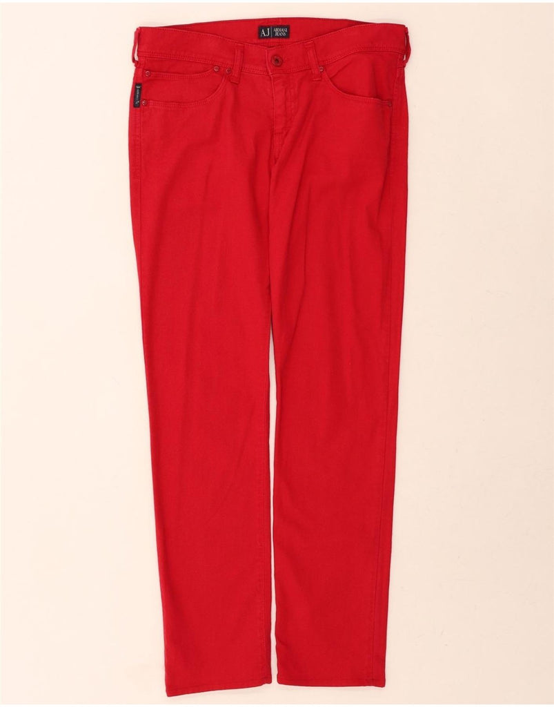 ARMANI Womens Slim Jeans W29 L30 Red Vintage Armani and Second-Hand Armani from Messina Hembry 
