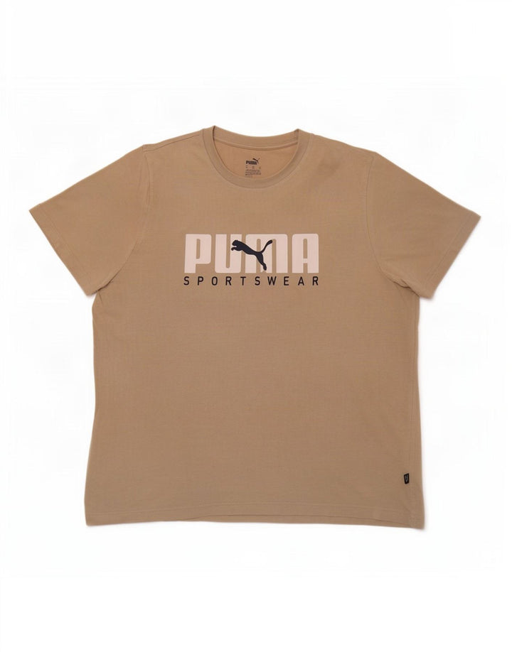 Puma Mens Graphic T-Shirt Top XL Beige