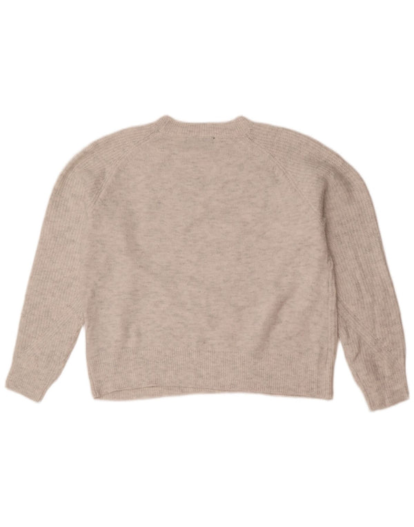 Marks & Spencer Womens Crew Neck Jumper Sweater UK 14 Medium Grey Acrylic