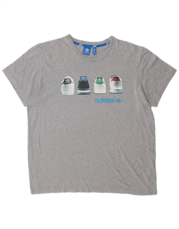 ADIDAS Mens Graphic T-Shirt Top XL Grey