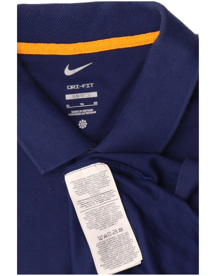 NIKE Mens Dri Fit Slim Fit T-Shirt Top XL Blue Cotton