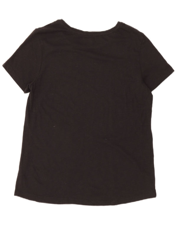 Eddie Bauer Womens T-Shirt Top UK 14 Large Black Cotton