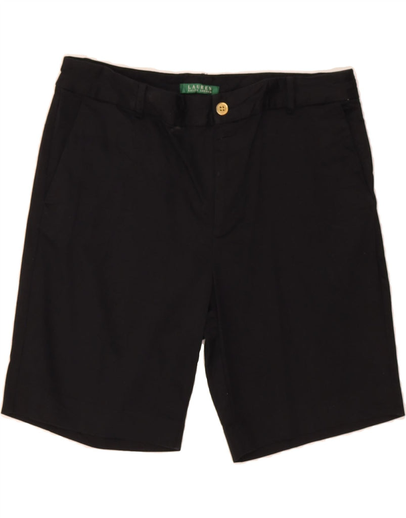 RALPH LAUREN Womens Chino Shorts US 12 Large W34  Black Cotton Vintage Ralph Lauren and Second-Hand Ralph Lauren from Messina Hembry 