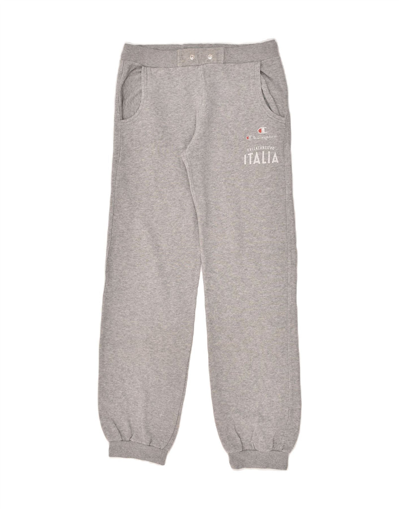 CHAMPION Boys Italia Tracksuit Trousers Joggers 13-14 Years XL Grey Cotton | Vintage Champion | Thrift | Second-Hand Champion | Used Clothing | Messina Hembry 