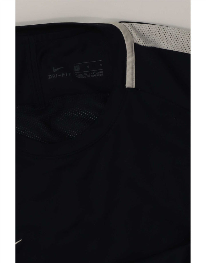 Nike Mens Dri Fit T-Shirt Top Large Navy Blue Colourblock