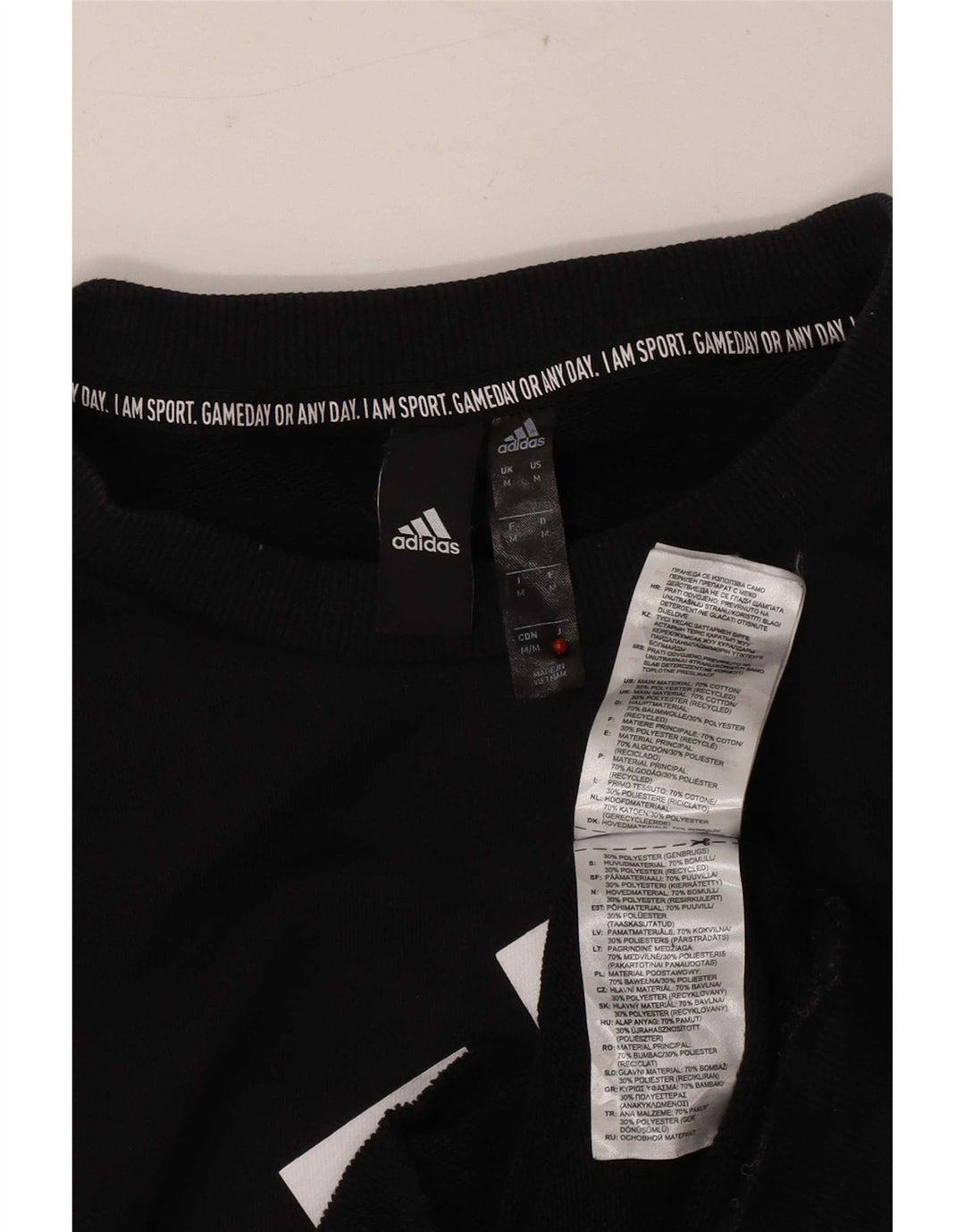 Adidas Mens Graphic Sweatshirt Jumper Medium Black Cotton