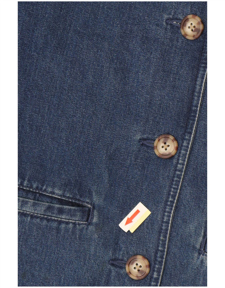 EDDIE BAUER Womens Oversized Denim Jacket UK 10 Small Blue Cotton