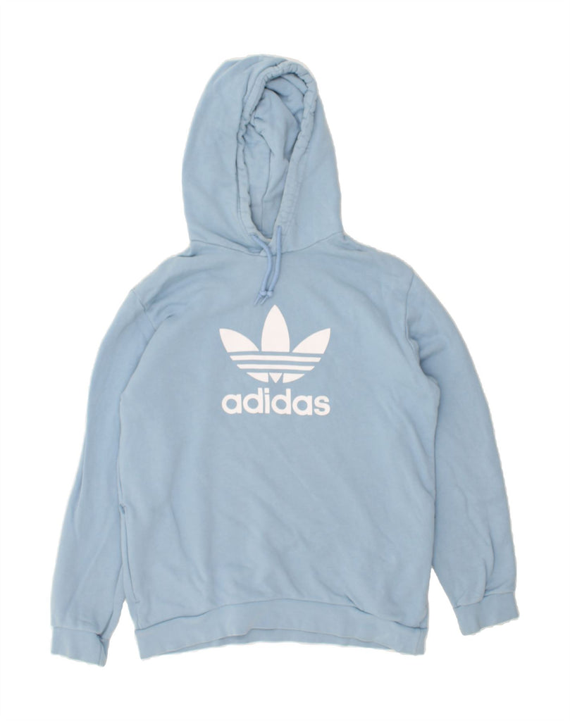 ADIDAS Mens Graphic Hoodie Jumper Medium Blue Cotton | Vintage Adidas | Thrift | Second-Hand Adidas | Used Clothing | Messina Hembry 