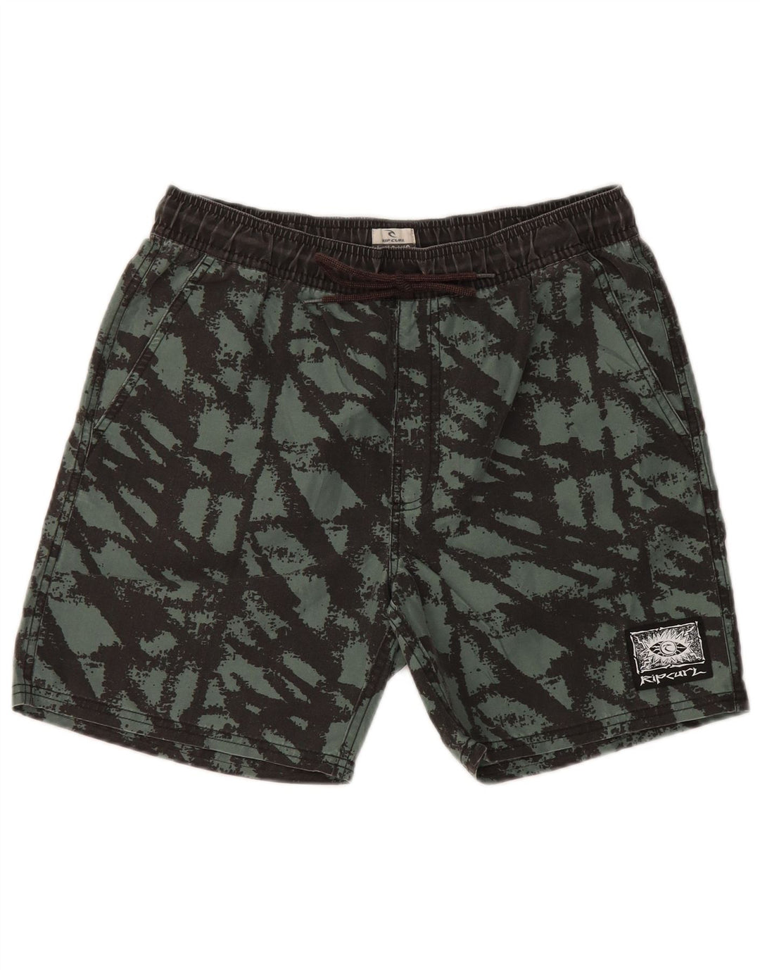 RIP CURL Mens Abstract Pattern Swimming Shorts Small  Green Polyester