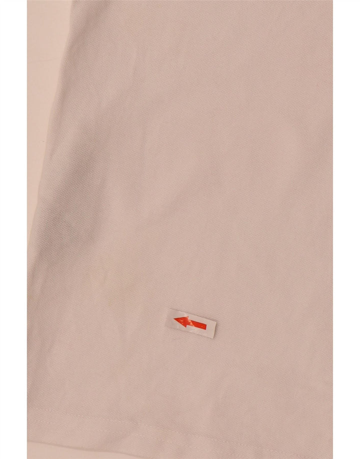Jack & Jones Mens Graphic Polo Shirt Medium White Colourblock Cotton