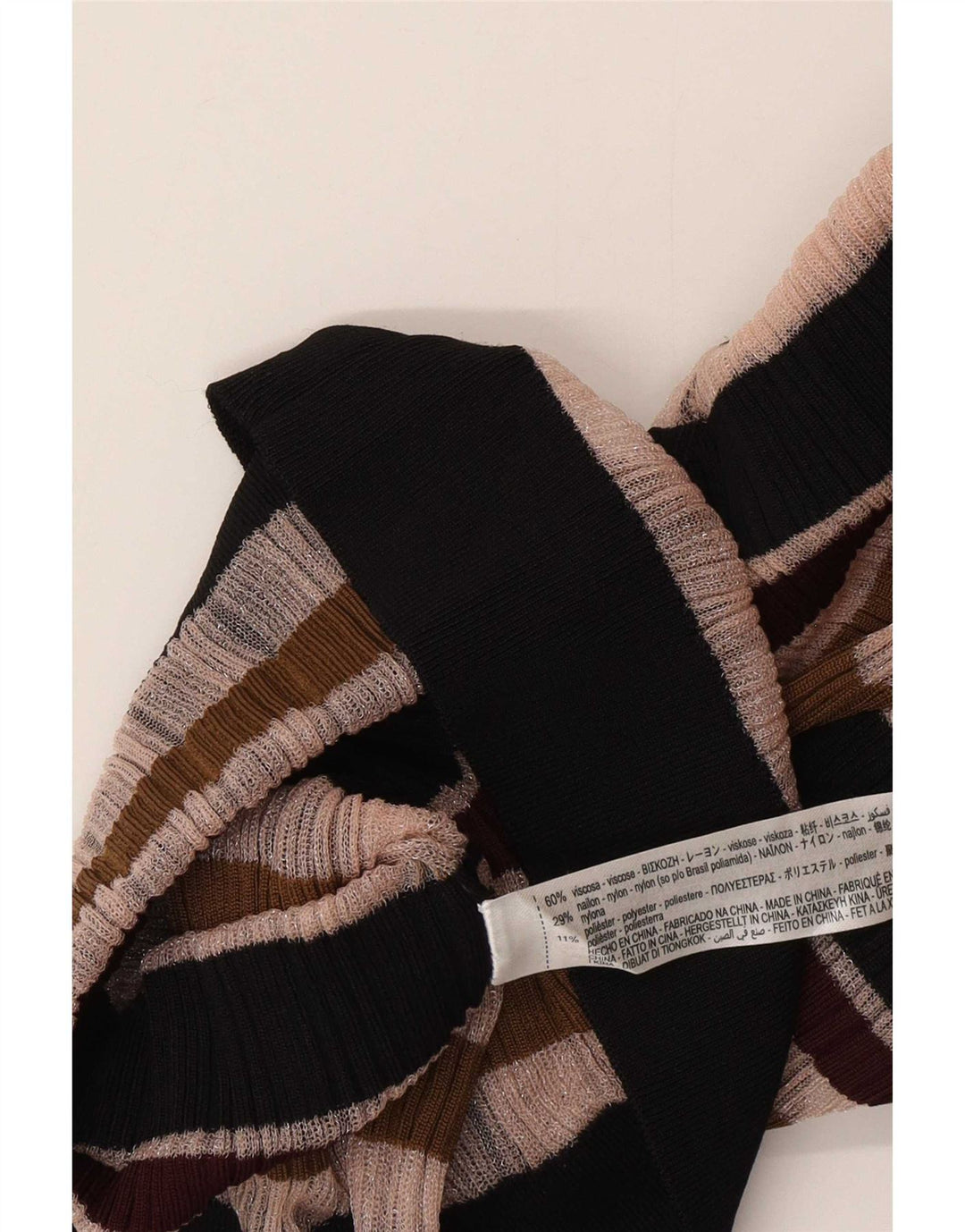 Zara Womens See Through Top Long Sleeve UK 8 Small Multicoloured Striped