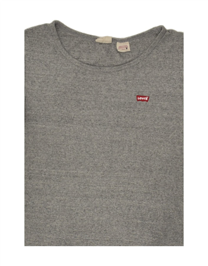 LEVI'S Womens T-Shirt Top UK 10 Small Grey Flecked Cotton Vintage Levi's and Second-Hand Levi's from Messina Hembry 