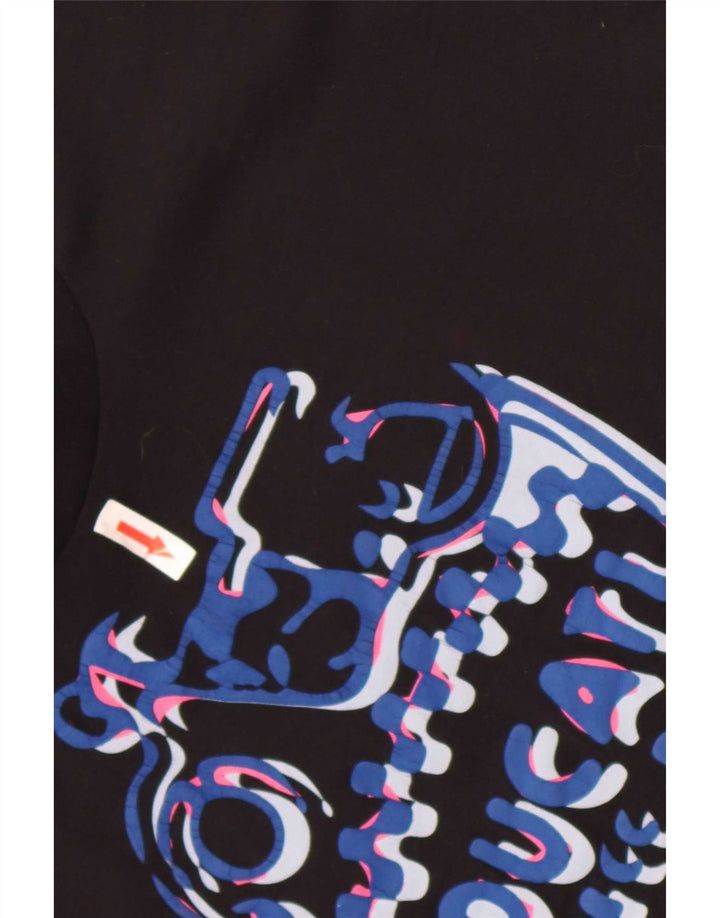 Ducati Womens Graphic T-Shirt Top UK 12 Medium Black Cotton