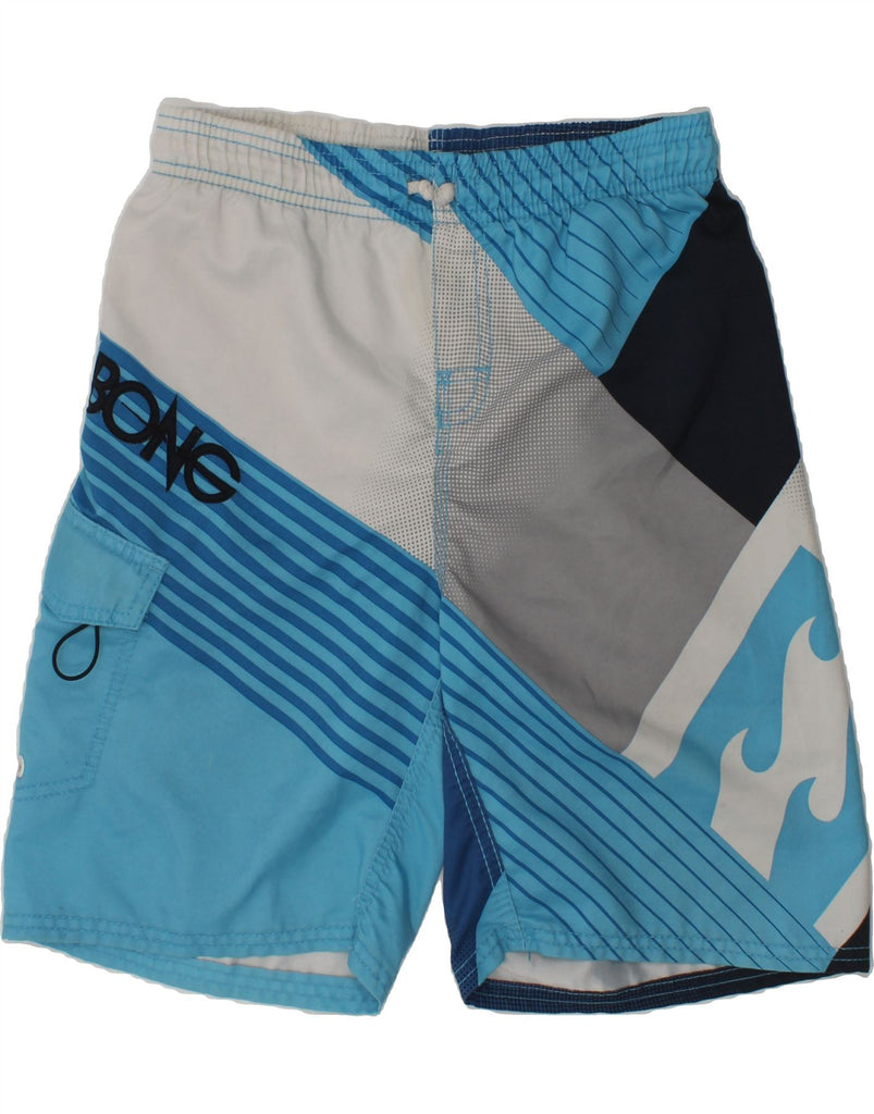 BILLABONG Boys Graphic Swimming Shorts 15-16 Years Blue Colourblock | Vintage Billabong | Thrift | Second-Hand Billabong | Used Clothing | Messina Hembry 