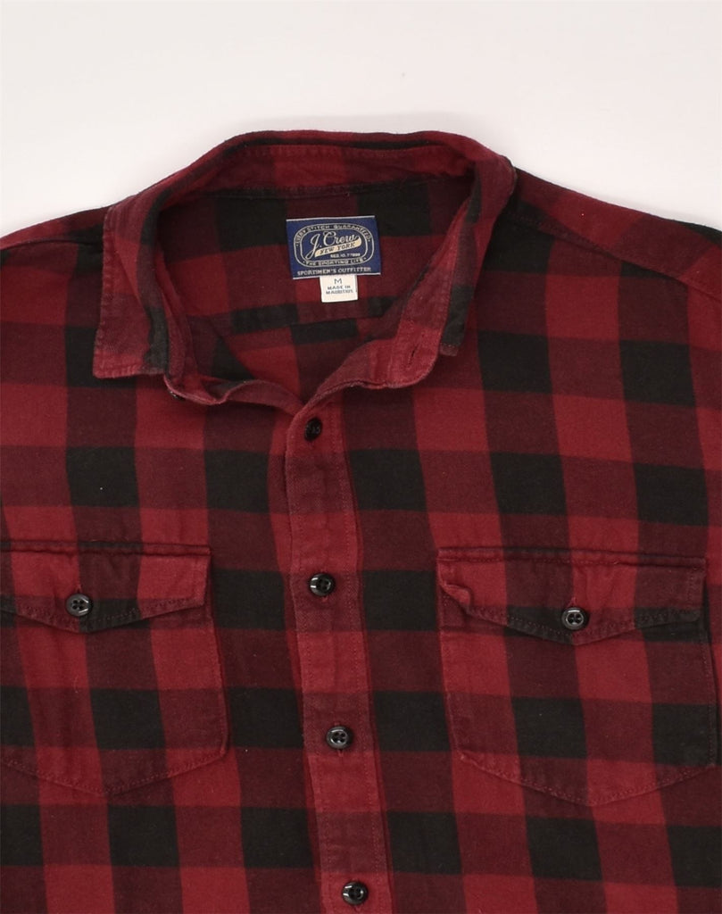 J. CREW Mens Flannel Shirt Medium Maroon Check | Vintage J. Crew | Thrift | Second-Hand J. Crew | Used Clothing | Messina Hembry 