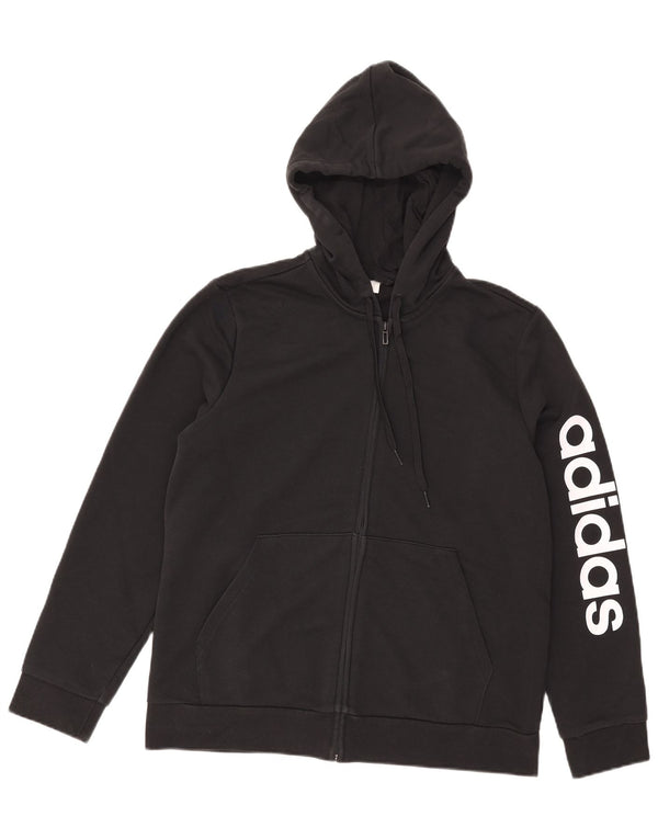 Adidas Mens Graphic Zip Hoodie Sweater Large Black
